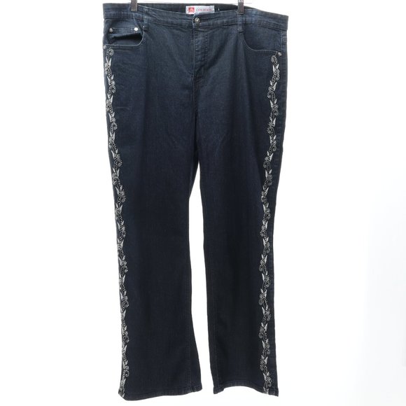 COS Deep Blue Wash Embellished Jeans Women's Size Plus18W - Picture 3 of 14